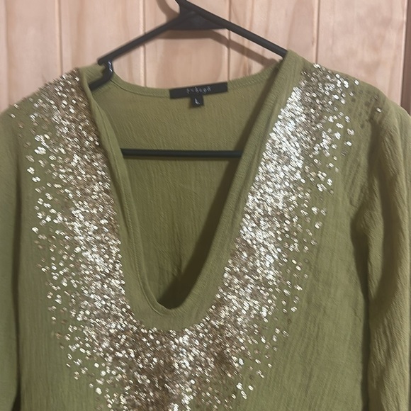 T-Bags Green Sequin Embellished Tunic - Picture 3 of 6